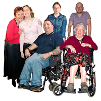 a group of carers with people they care for