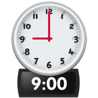 clock showing 9am