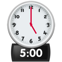 clock showing 5pm