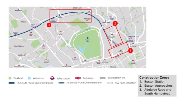 Image of HS2 route in Camden 